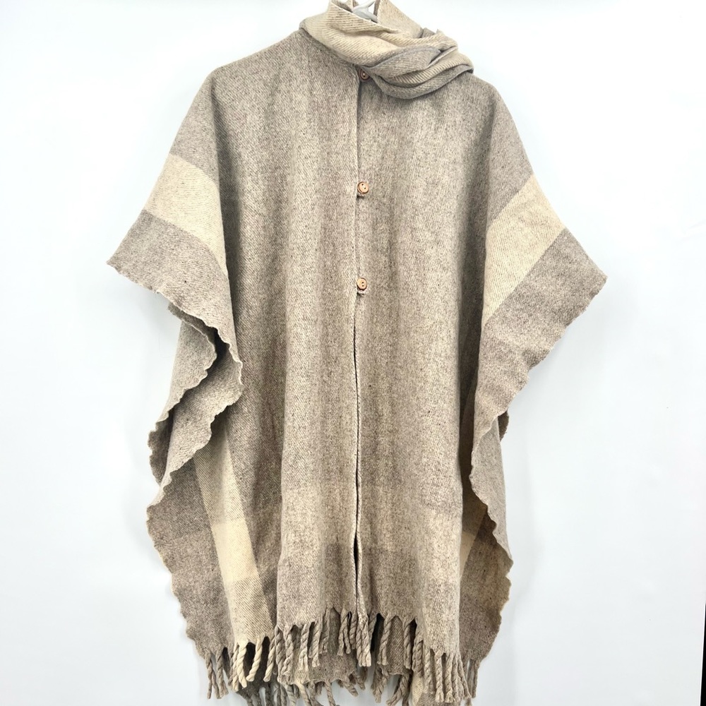 Western Cape Boho Country Poncho Drape feels like wool